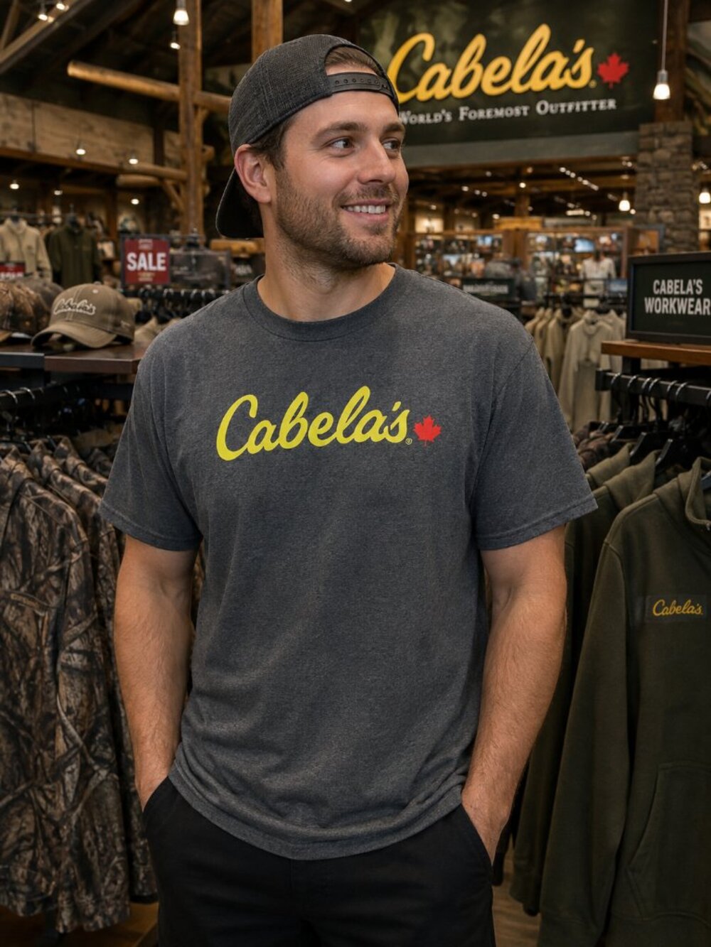 CABELAS  COTTON GREY TEE ( XL)